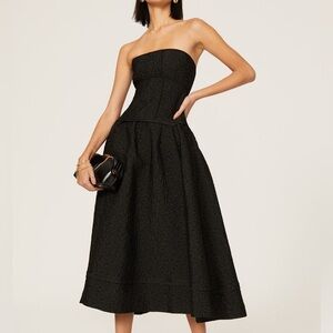 Jonathan Simkhai Black Strapless Midi Dress